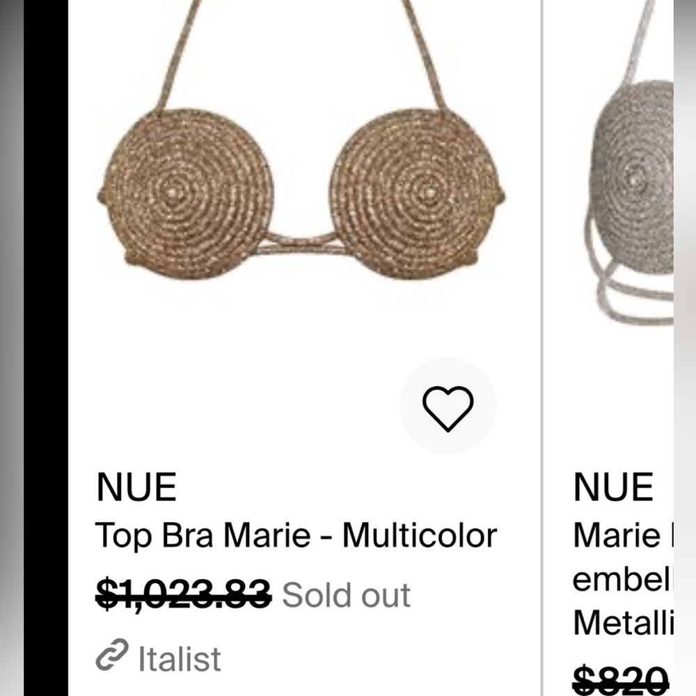 NUE RARE EMBELLISHED BRA TOP - Picture 5 of 5